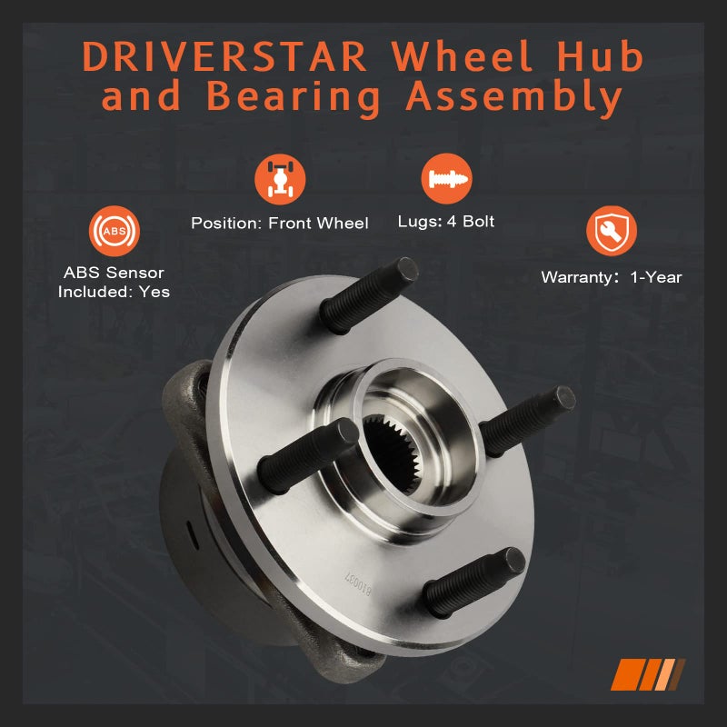 DRIVESTAR 513204 Front Wheel Hub & Bearing Assembly for Chevrolet Cobalt 2005-2010, 03-05 Saturn Ion-1, 03-07 Ion-2/Ion-3, 07-09 Pontiac G5, 05-06 Pursuitï¼Œw/ABS 4 Lug - Image 3